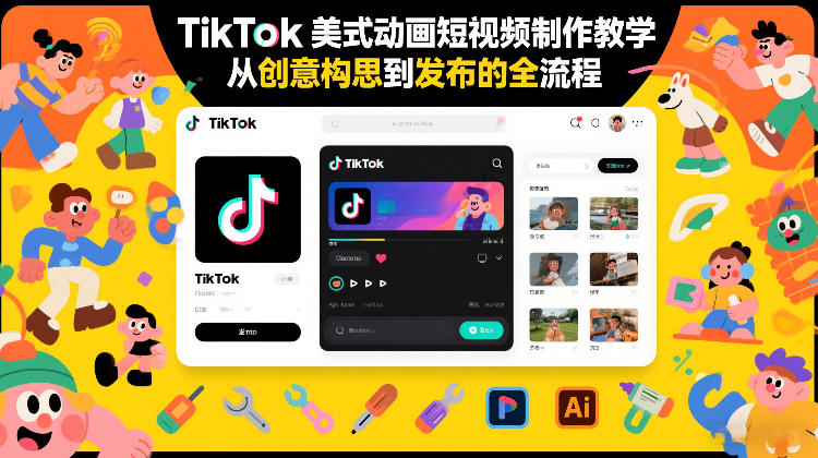 TikTok美式动画短视频制作教学，从创意构思到发布的全流程-黑马项目网