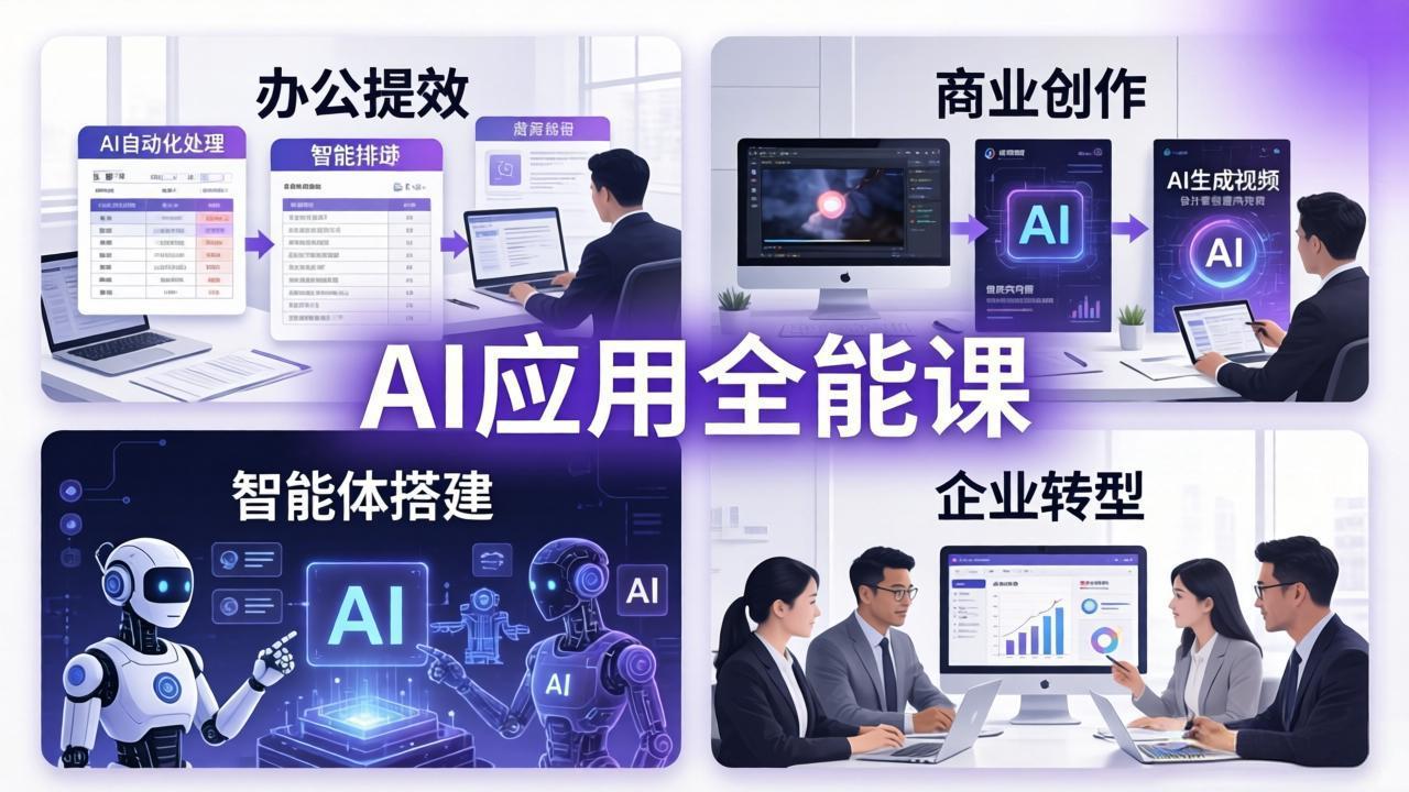 AIGC 应用师全能课-更新：办公提效、商业创作、智能体搭建、企业转型，一站式学会AI应用-黑马项目网