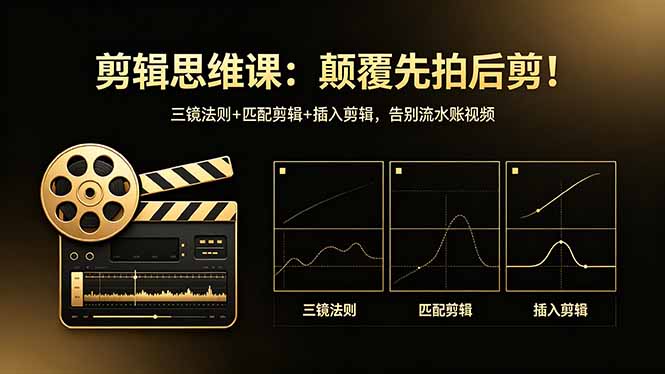 剪辑思维课：颠覆先拍后剪！三镜法则+匹配剪辑+插入剪辑，告别流水账视频-黑马项目网
