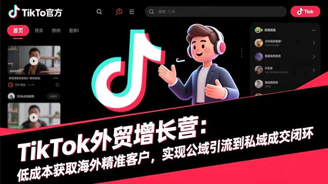 TikTok外贸增长营：低成本获取海外精准客户，实现公域引流到私域成交闭环-黑马项目网