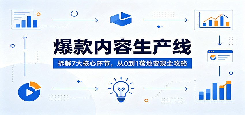 爆款内容生产线：拆解7大核心环节，从0到1落地变现全攻略-黑马项目网