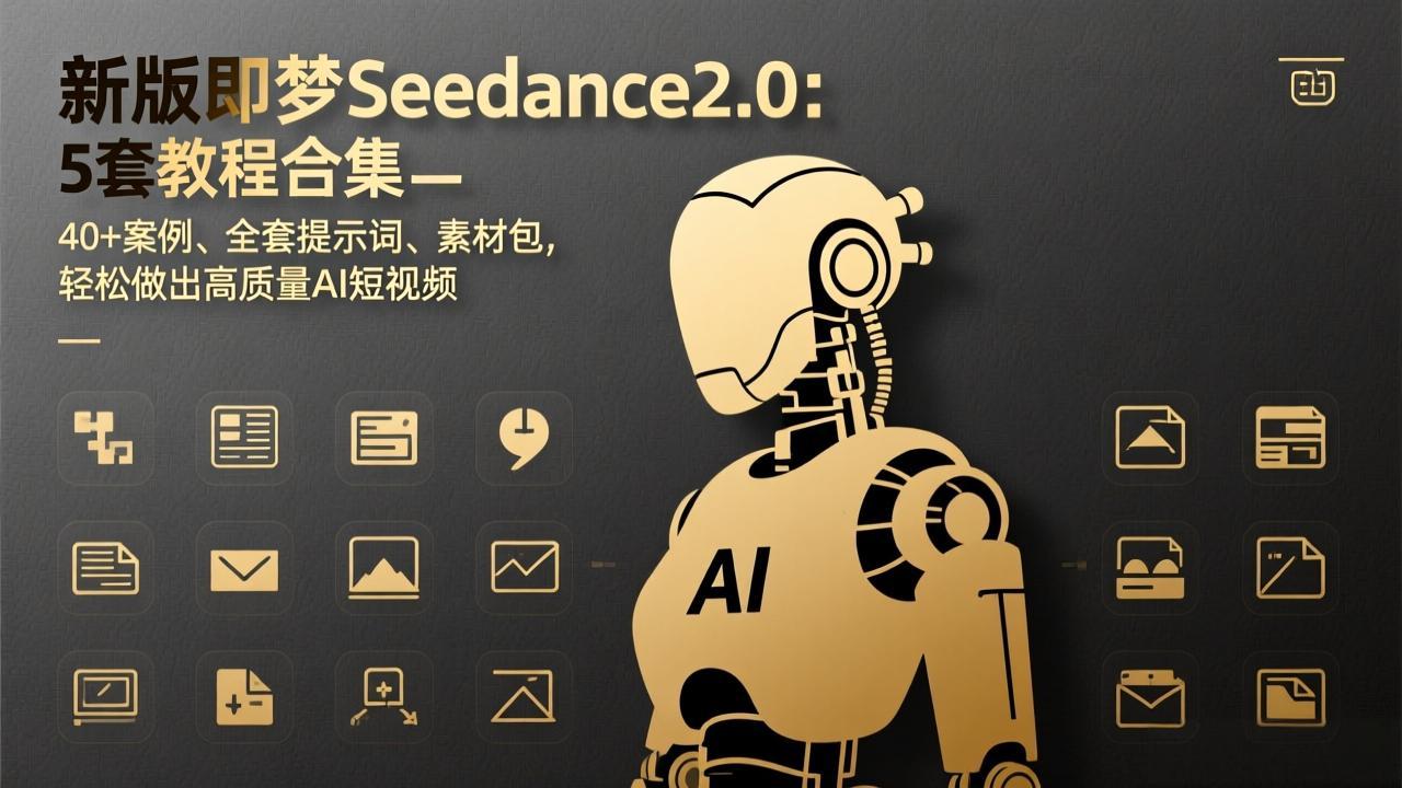 新版即梦Seedance2.0：5套教程合集，40+案例、全套提示词、素材包，轻松做出高质量AI短视频-黑马项目网