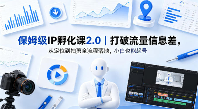 保姆级IP孵化课2.0｜打破流量信息差，从定位到拍剪全流程落地，小白也能起号-黑马项目网