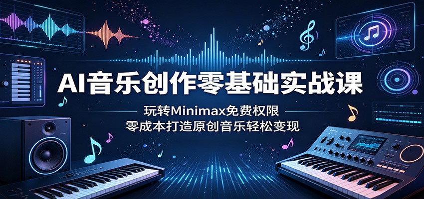 AI音乐创作零基础实战课：玩转Minimax免费权限，零成本打造原创音乐轻松变现-黑马项目网