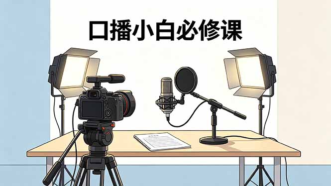 口播小白必修课：录像收音灯光设备+脚本撰写，搭专业级录制场景-黑马项目网