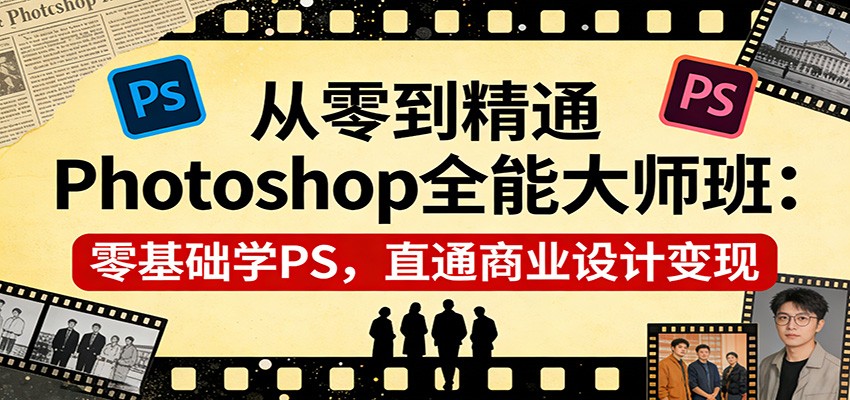 从零到精通Photoshop全能大师班：零基础学PS，直通商业设计变现-黑马项目网