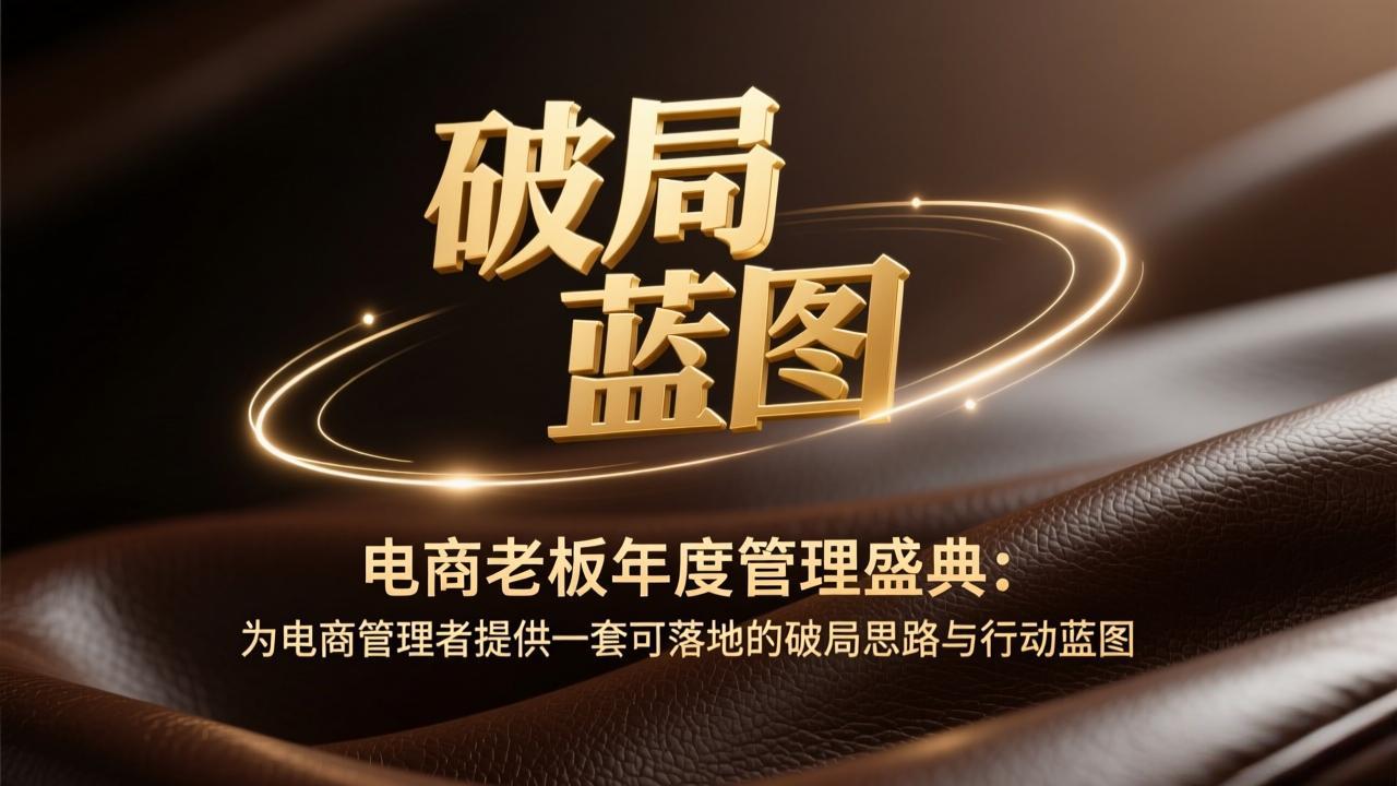 电商老板年度管理盛典：为电商管理者提供一套可落地的破局思路与行动蓝图-黑马项目网