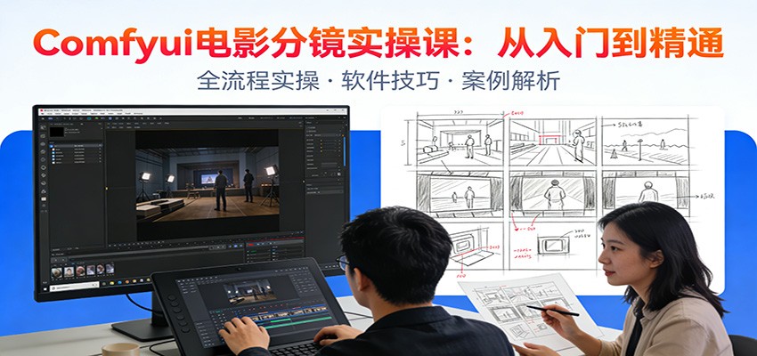 ComfyUI电影分镜实操课：分镜一致性，全流程AI视频制作，零基础也能做专业分镜-黑马项目网