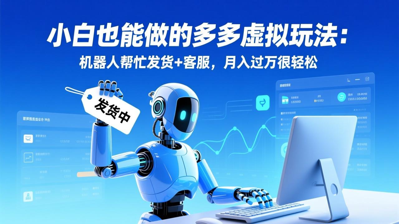 小白也能做的多多虚拟玩法：机器人帮忙发货+客服，月入过万很轻松-黑马项目网