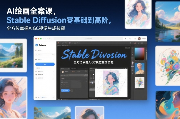 AI绘画全案课，Stable Diffusion零基础到高阶，全方位掌握AIGC视觉生成技能-黑马项目网