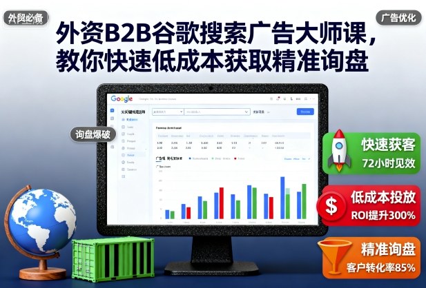 外资B2B谷歌搜索广告大师课，教你快速低成本获取精准询盘-黑马项目网