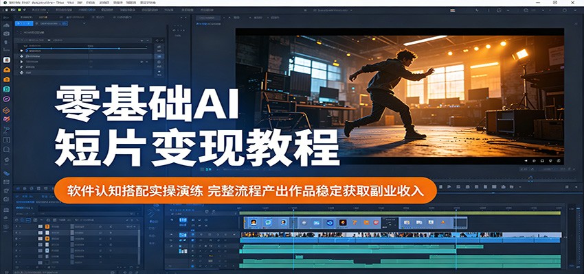 零基础AI短片变现教程：软件认知搭配实操演练，完整流程产出作品稳定获取副业收入-黑马项目网