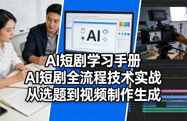 AI短剧学习手册，AI短剧全流程技术实战，从选题到视频制作生成-黑马项目网