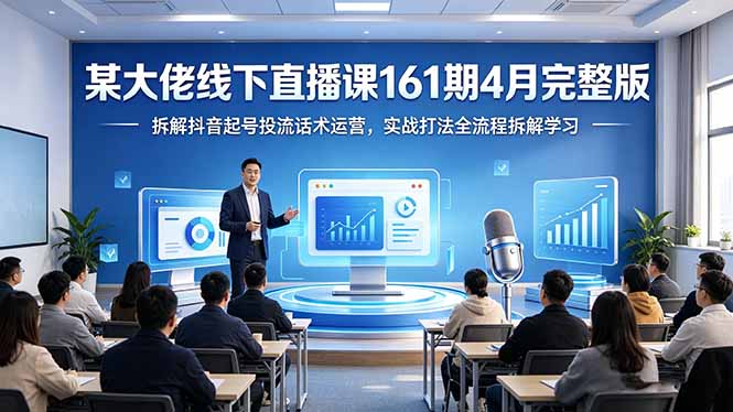 某大佬线下直播课161期4月完整版，拆解抖音起号投流话术运营，实战打法全流程拆解学习-黑马项目网