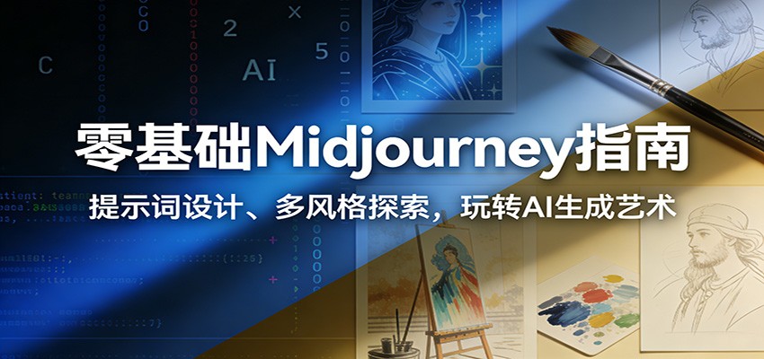 零基础Midjourney指南：提示词设计、多风格探索，玩转AI生成艺术-黑马项目网