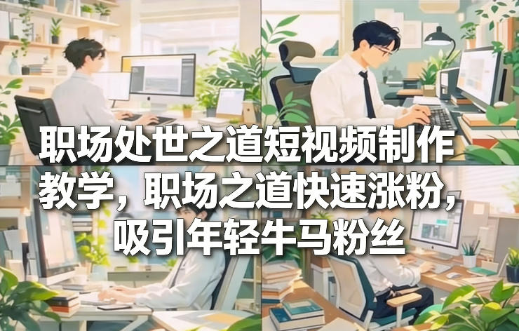 职场处世之道短视频制作教学，职场之道快速涨粉，吸引年轻牛马粉丝-黑马项目网
