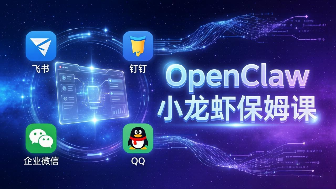 OpenClaw小龙虾保姆课： Windows/macOS/Linux/Docker全系统安装，飞书+钉钉+企业微信+QQ 全接入-黑马项目网