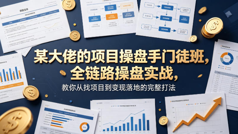 某大佬的项目操盘手门徒班，全链路操盘实战，教你从找项目到变现落地的完整打法-黑马项目网