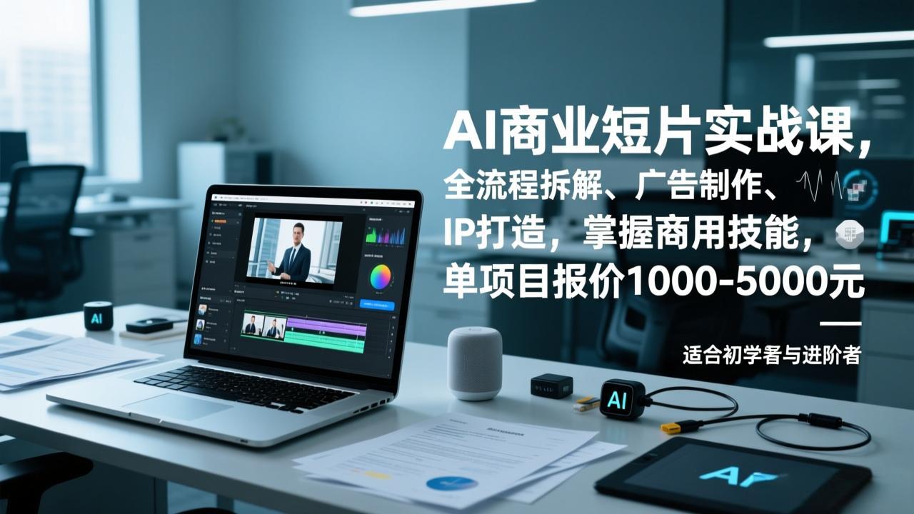 AI商业短片实战课，全流程拆解、广告制作、IP打造，掌握商用技能，单项目报价1000-5000元-黑马项目网