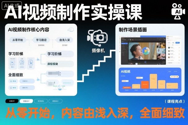 AI视频制作实操课，从零开始，内容由浅入深，全面细致-黑马项目网