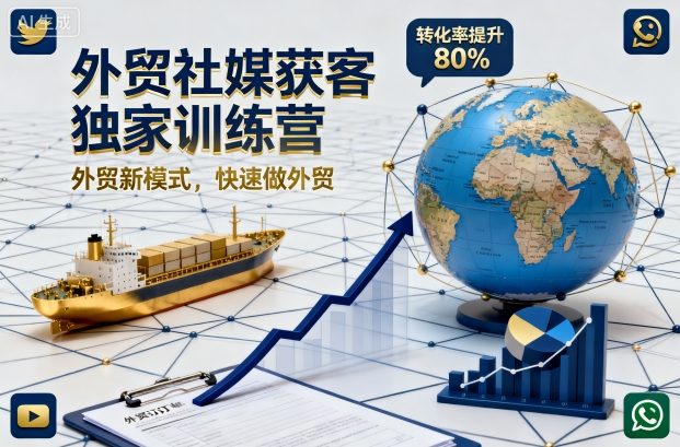 外贸社媒获客独家训练营，外贸新模式，快速做外贸(更新26年4月)-黑马项目网
