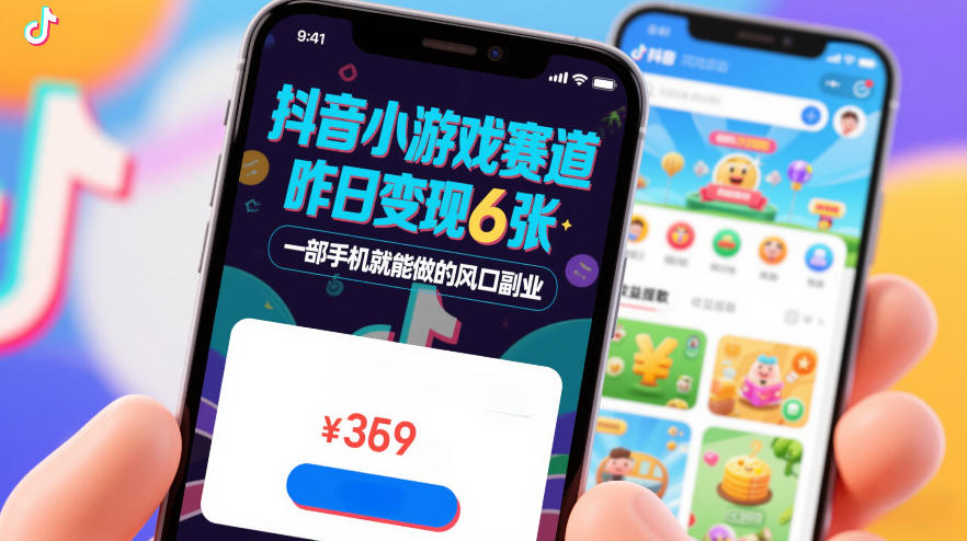 抖音小游戏赛道，昨日变现600+，零基础一部手机就能做的风口副业【揭秘】-黑马项目网