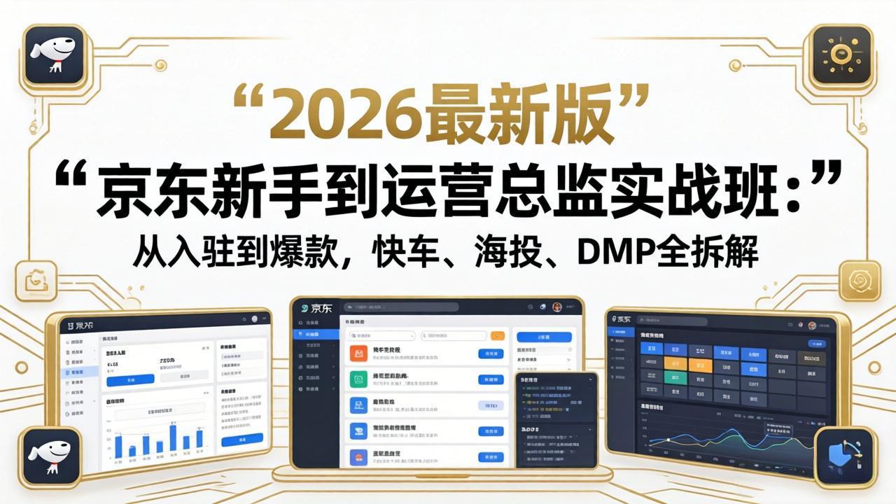 京东新手到运营总监实战班：从入驻到爆款，快车、海投、DMP全拆解，2026最新版-黑马项目网