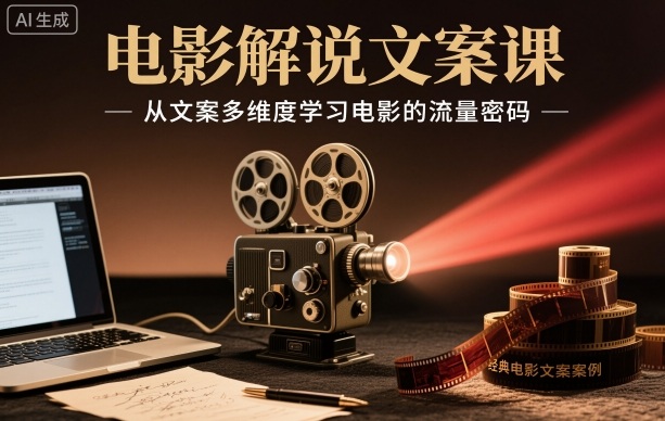 电影解说文案课，从文案多维度学习电影的流量密码-黑马项目网