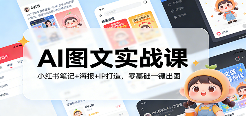 AI图文实战课：小红书笔记+海报+IP打造，零基础一键出图-黑马项目网