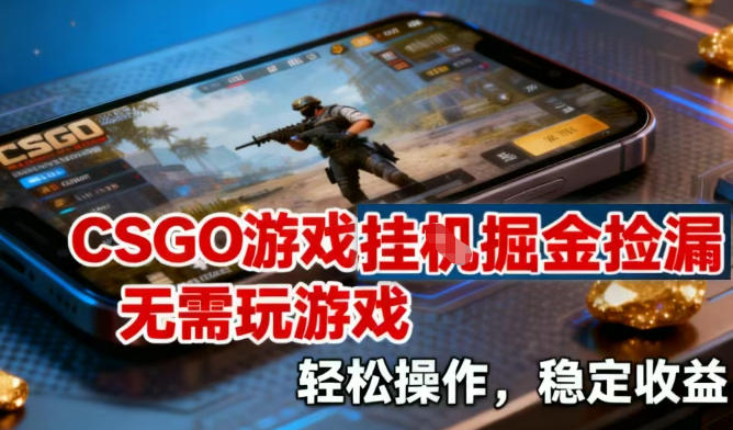 CSGO游戏挂G掘金捡漏，不需要玩游戏，操作简单，收益稳定【揭秘】-黑马项目网