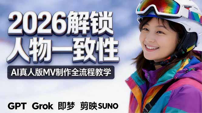 2026独创解锁人物一致性：AI真人版MV制作，不讲空话，不拼概念，全流程实操-黑马项目网