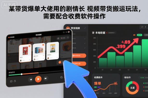 某带货爆单大佬用的剧情长视频带货搬运玩法，需要配合收费软件操作-黑马项目网