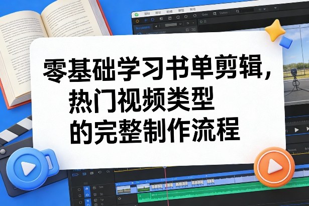 零基础学习书单剪辑，热门视频类型的完整制作流程(更新2026)-黑马项目网