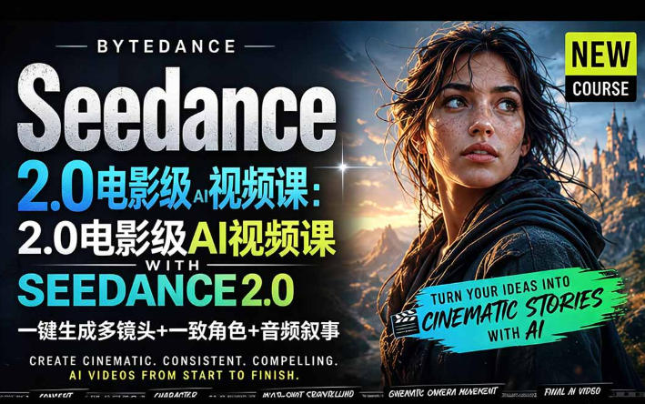 字节跳动的Seedance 2.0 AI电影视频生成制作教程，一键生成多镜头+一致角色+音频叙事-中英字幕-黑马项目网