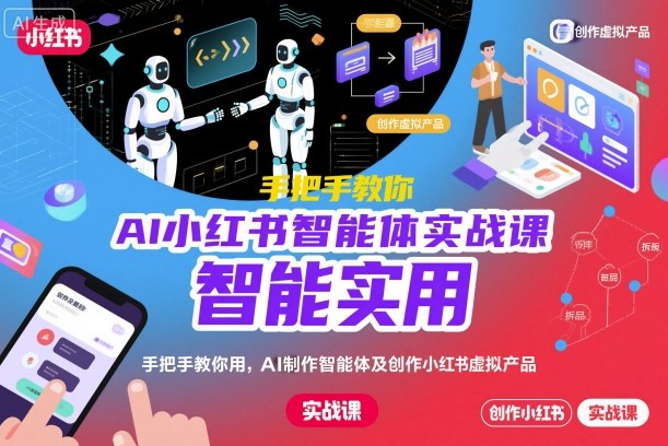 AI小红书智能体实战课，手把手教你用AI制作智能体及创作小红书虚拟产品，提效+内容商业化(更新)-黑马项目网