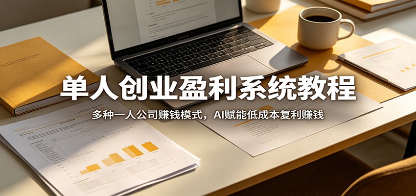 单人创业盈利系统教程：多种一人公司赚钱模式，AI赋能低成本复利赚钱-黑马项目网