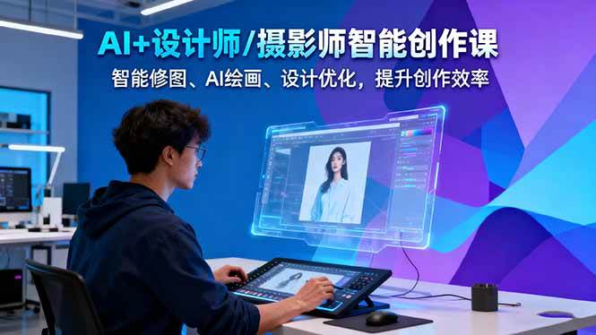 AI+设计师/摄影师智能创作课：智能修图、AI绘画、设计优化，提升创作效率-黑马项目网