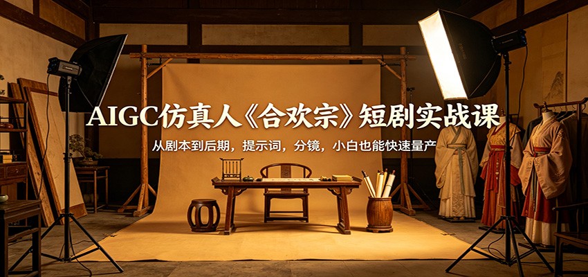 AIGC仿真人《合欢宗》短剧实战课：从剧本到后期，提示词，分镜，小白也能快速量产-黑马项目网