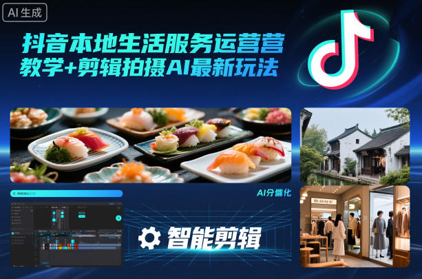 抖音本地生活服务运营教学+剪辑拍摄AI最新玩法-黑马项目网