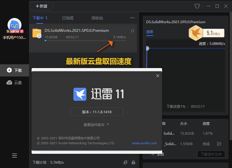 迅雷11 v11.2.2.1716 SVIP绿色版-黑马项目网