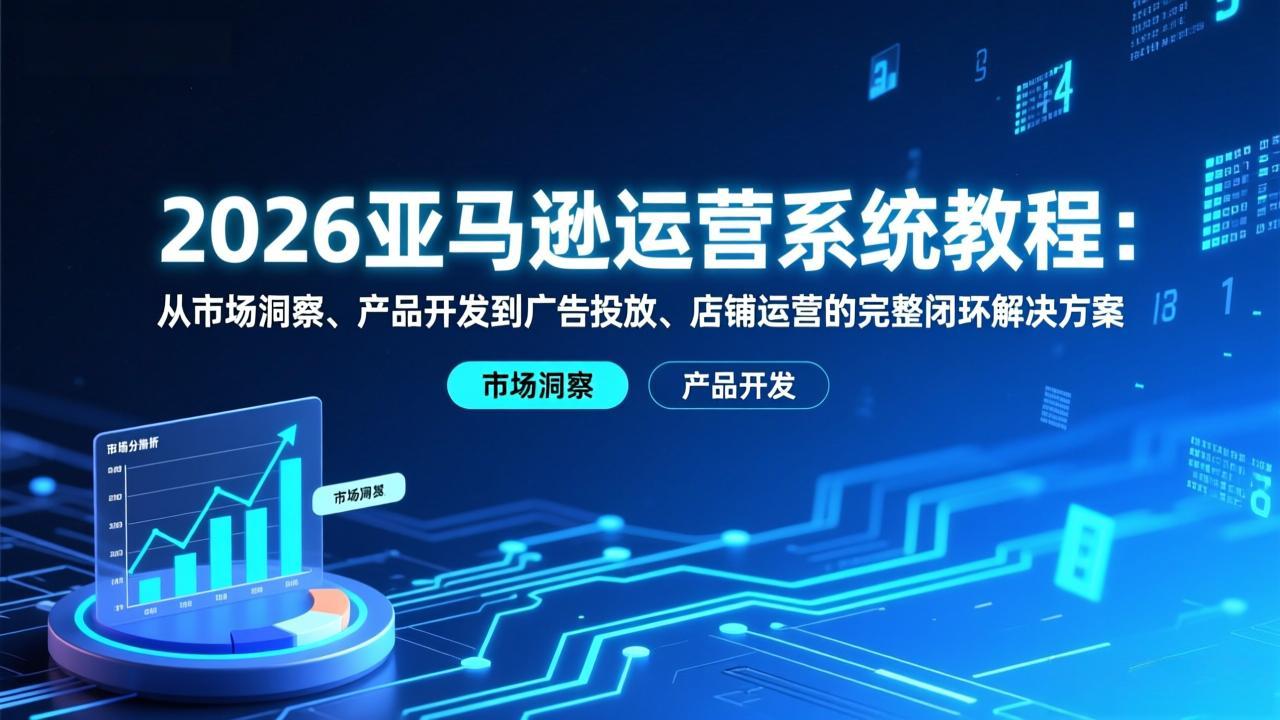 2026亚马逊运营系统教程：从市场洞察、产品开发到广告投放、店铺运营的完整闭环解决方案-黑马项目网