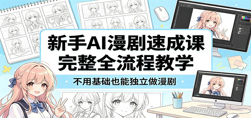 新手AI漫剧速成课：完整全流程教学，不用基础也能独立做漫剧-黑马项目网