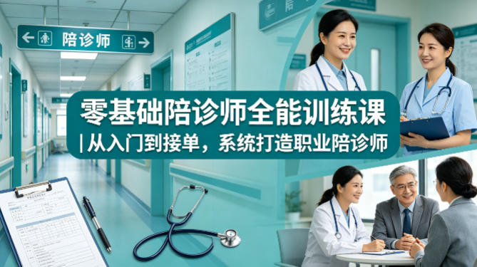 零基础陪诊师全能训练课｜从入门到接单，系统打造职业陪诊师-黑马项目网