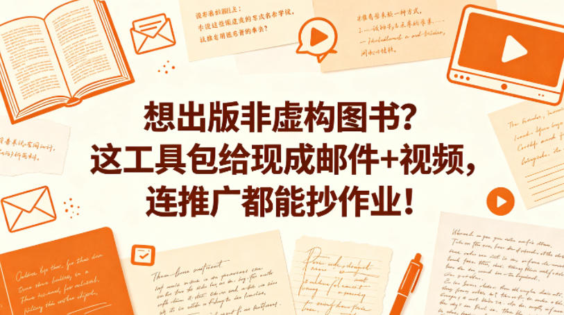 想出版非虚构图书？这工具包给现成邮件+视频，连推广都能抄作业！【原创双语字幕】-黑马项目网