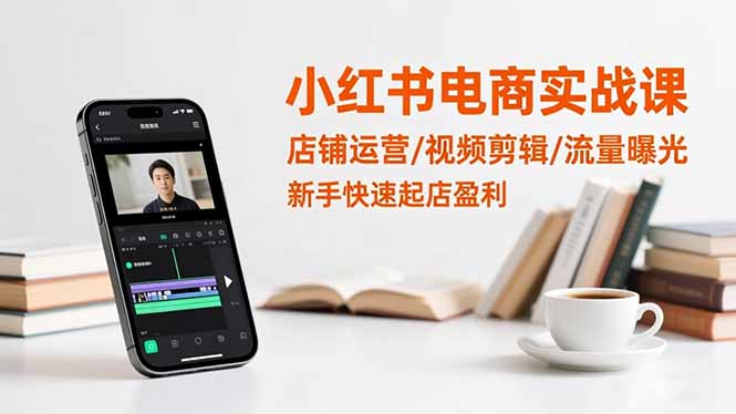 小红书电商实战课：店铺运营/视频剪辑/流量曝光，新手快速起店盈利-黑马项目网