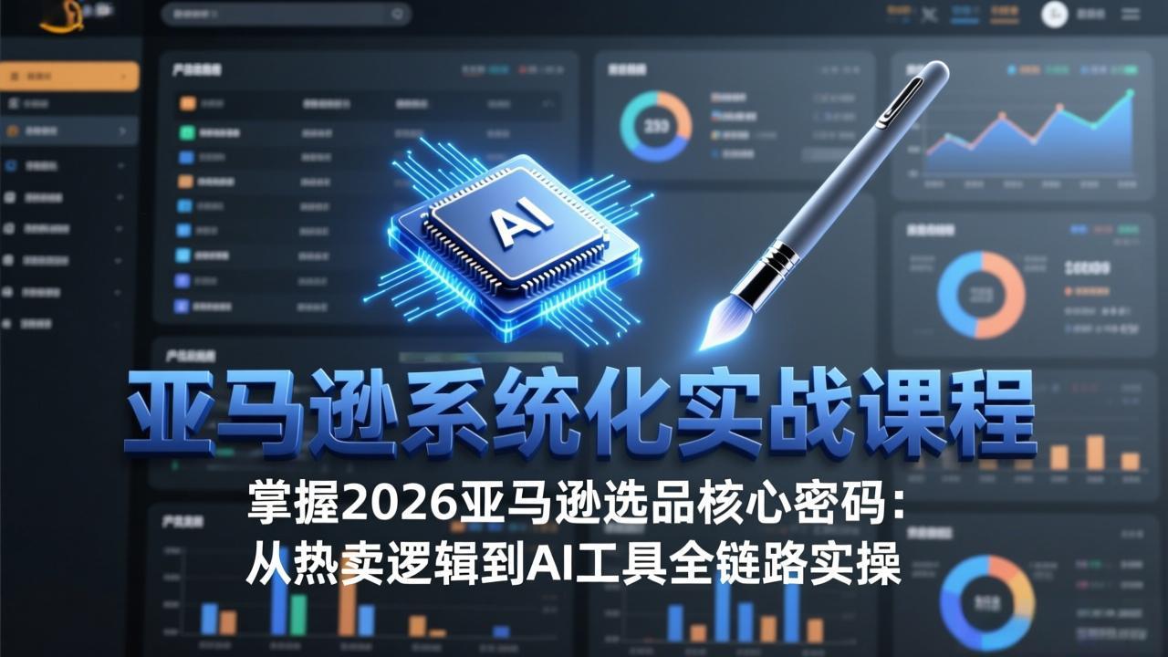 亚马逊系统化实战课-更新3月：2026最新选品方法论，从热卖原因分析到AI作图，提升选品成功率-黑马项目网