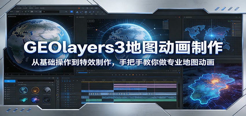 GEOlayers3地图动画制作：从基础操作到特效制作，手把手教你做专业地图动画-黑马项目网