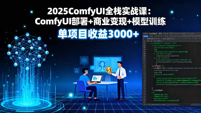 2025ComfyUI全栈实战课：ComfyUI部署+商业变现+模型训练，单项目收益3000+-黑马项目网