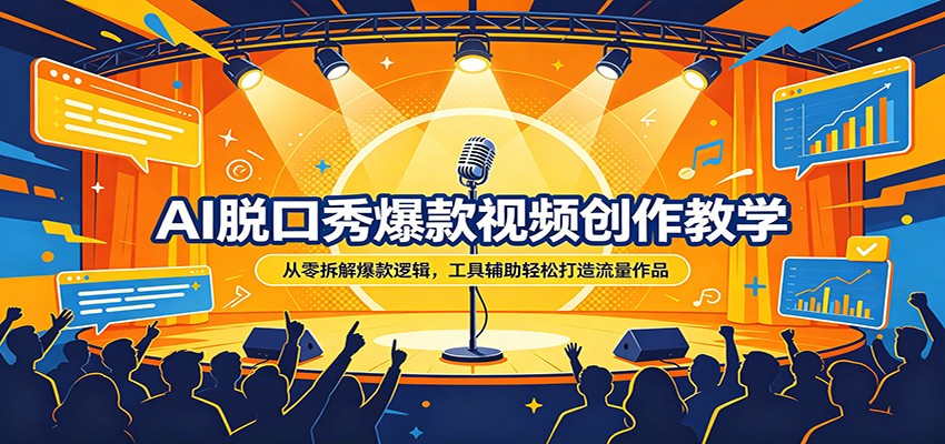 AI脱口秀爆款视频创作教学：从零拆解爆款逻辑，工具辅助轻松打造流量作品-黑马项目网