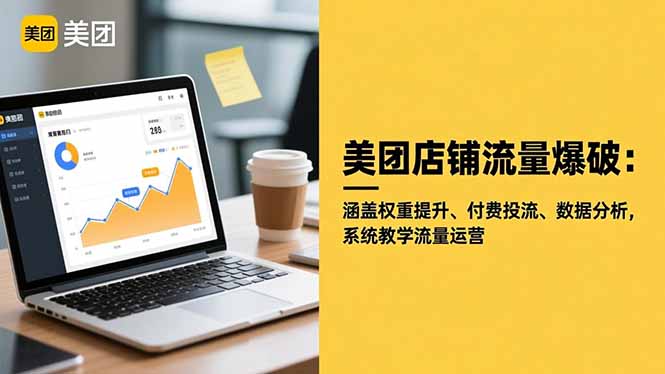 美团店铺流量爆破：涵盖权重提升、付费投流、数据分析，系统教学流量运营-黑马项目网